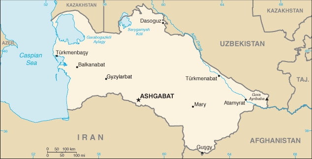 Turkmenistan Karte