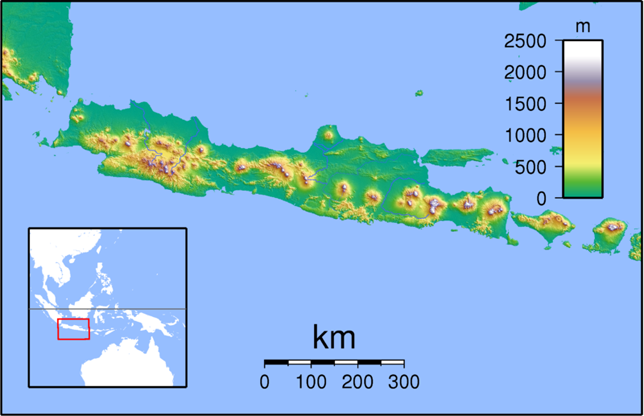 Java topographische Karte