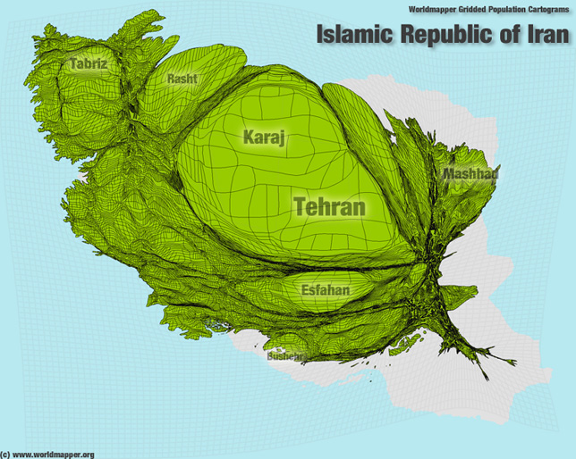 Iran Bevölkerung Verteilung
