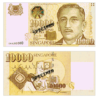 Singapur Währung Banknoten