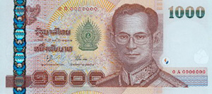 Thailand Währung Banknoten