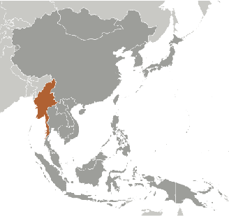 Myanmar Lage Asien